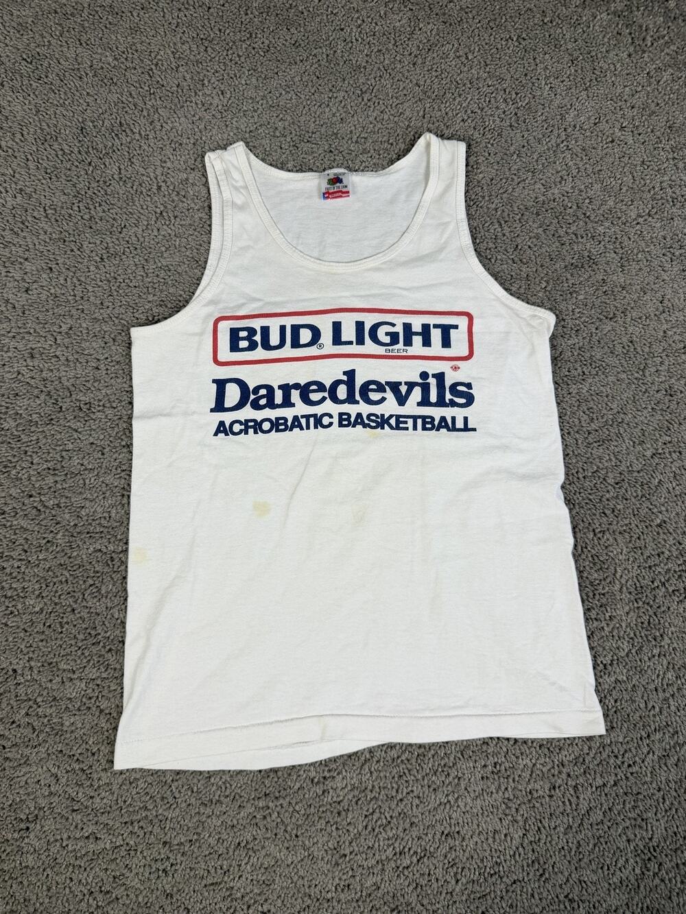 Vintage Bud Light Daredevils Shirt Mens S White Basketball Beer Graphic 90s